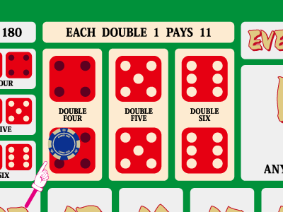 シック・ボーの賭け方：特定の目のダブル賭け